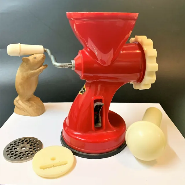 Molpen PORTABLE MINCER GRINDER & Attachments,  Retro Red Meat Veg Herbs, Italian