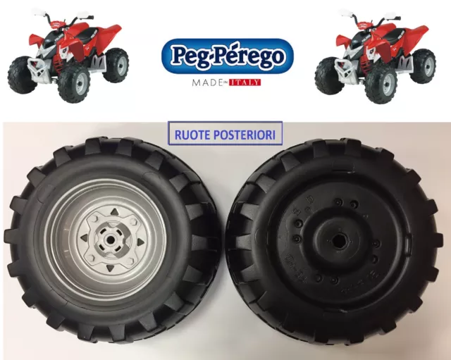 Peg Perego -  2 RUOTE POSTERIORI POLARIS OUTLAW 12 Volt IRGI000004 -nuovo-Italia