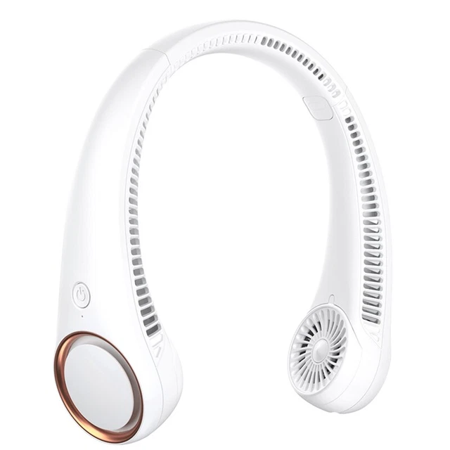 Ventilatore Da Collo Portatile Senza Pale 5200 MAh - 4 Velocità, Ricaricabile USB, Bianco, Per Adulti E Bambini - 6