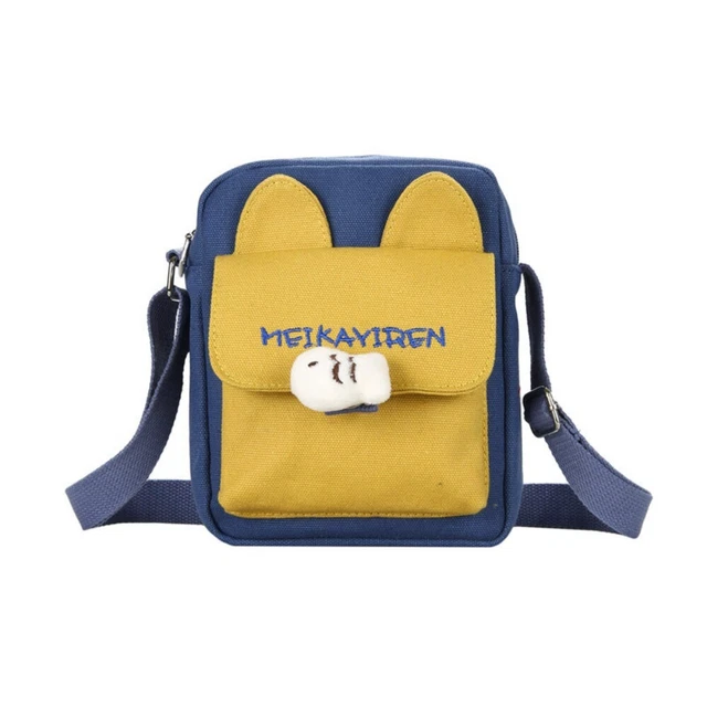CANVAS CUTE CARTOON Bag Square Shape Travel Handbag Student Messenger