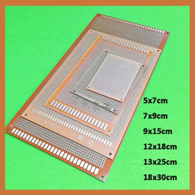 Strip Board Printed Circuit PCB Prototyping Track Stripboard 5*7cm 7*9cm 9*15cm