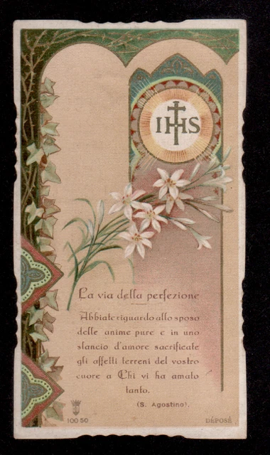 Santino Holy Card SANTA LEGA EUCARISTICA  n° 10050 LA VIA DELLA PERFEZIONE CROMO