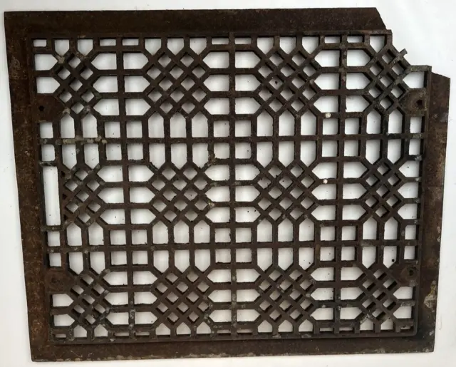 Antique Ornate Cast Iron Heat Register Floor Wall Grate 18x22" Cut Return Air 2