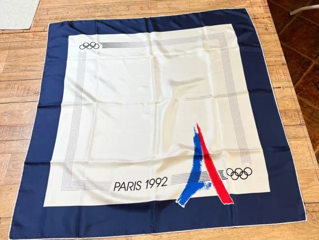 1992 Paris Town Candidate Olympic Games Bid Logo Silk Scarf IOC Session 1986