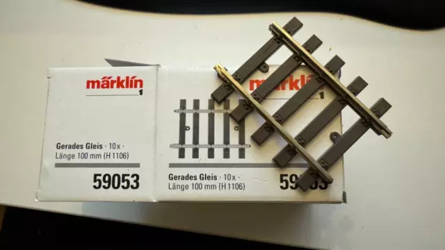 10 Stück Märklin 59053 - Gerade 100 mm  - Hübner H 1106 – guter Zustand – in OVP
