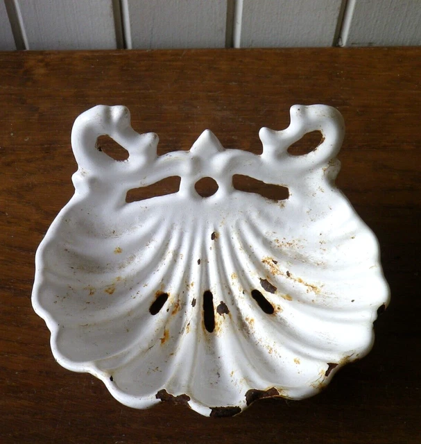 Porte-savon Ancien En Fonte émaillée Rose - Déco Salle De Bain Vintage, Fabriqué En France