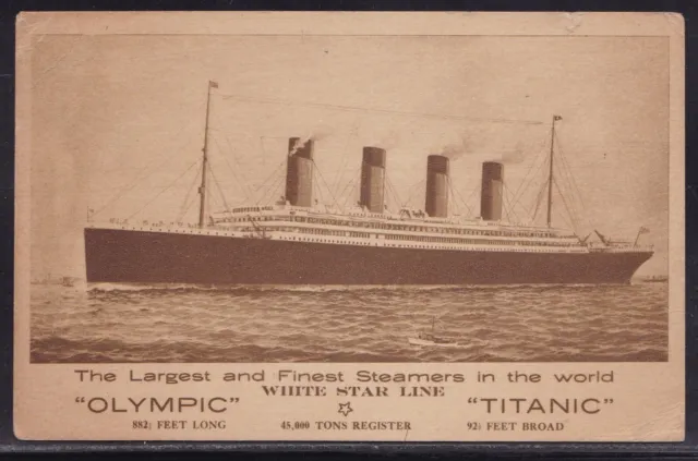 Rms Titanic - Olympic White Star Line Art Postcard Pre-Sinking 1 Jul 1911