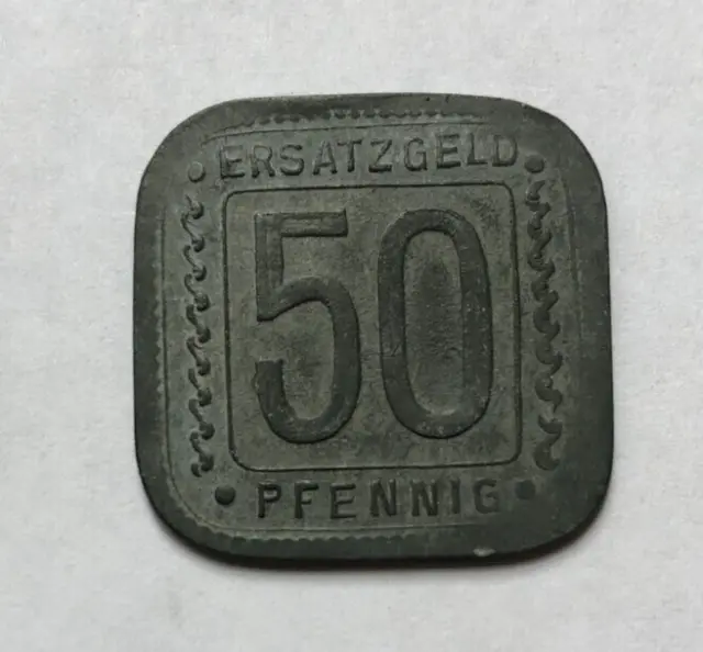 1918 Ludwigshafen a. Rhein BASF   50 Pfennig  Ersatzgeld Zinc Coin (#1)