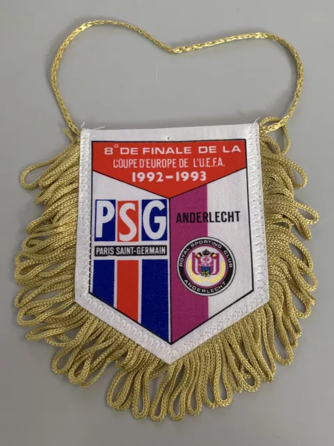 PSG Paris Saint Germain Anderlecht coupe UEFA 1992 1993 fanion football pennant