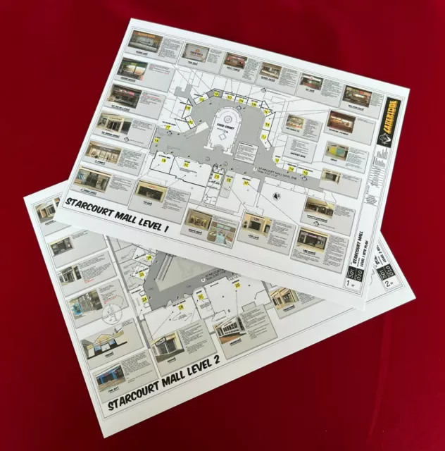 Stranger Things Starcourt Mall Floorplans - 8.5 x 11