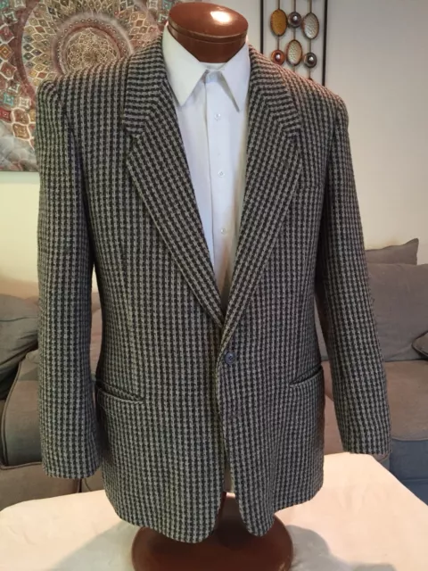 Stunning Giorgio Armani Mens Beige Gray Heavy Wool Blazer Sz 40 41 42 L