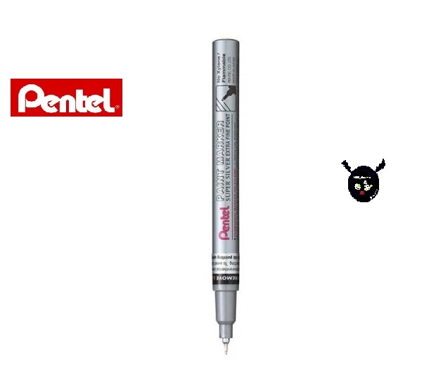 PENTEL SUPER EXTRA Fine Permanent Paint Marker Pen PACK1 SILVER MFP10