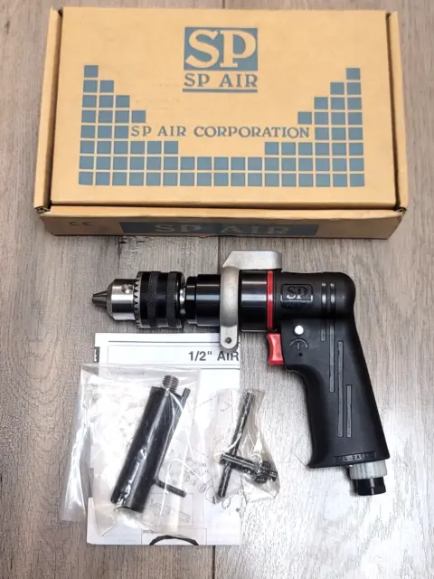 SP AIR 1/2" Reversible Air Drill with Variable Speed Trigger, 400 RPM #SP-7527