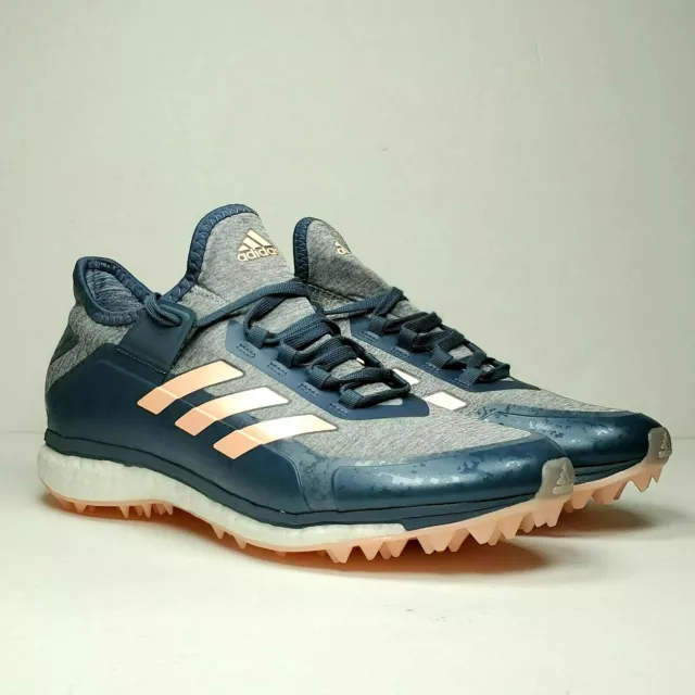 New Adidas Fabela X Boost Size 12 Field Hockey Shoes Denim Blue Pink AC8788