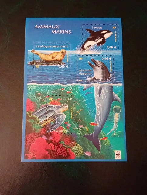 France bloc feuillet BF 48 Neuf** Animaux marins Année 2002