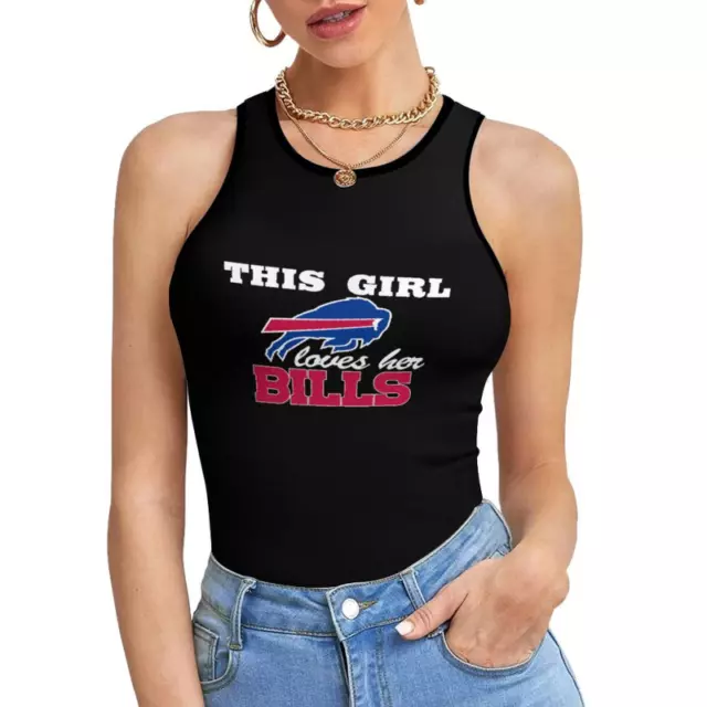 "This Girl Loves Her"Bills Buffalo Women's Tank Top Sleeveless T-Shirt Vest