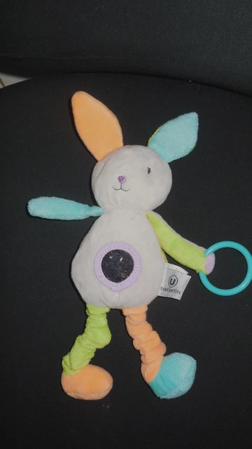 Doudou Peluche Lapin Nounours – Couleurs Blanc, Vert, Orange, Bleu, Marron – Occasion – Fabriqué En France