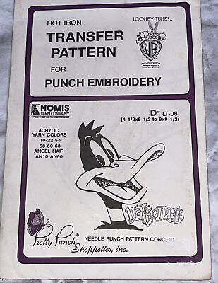 Pretty Punch Hot Iron Looney Tunes Patrón de Transferencia Raro Pato Lucas Sellado