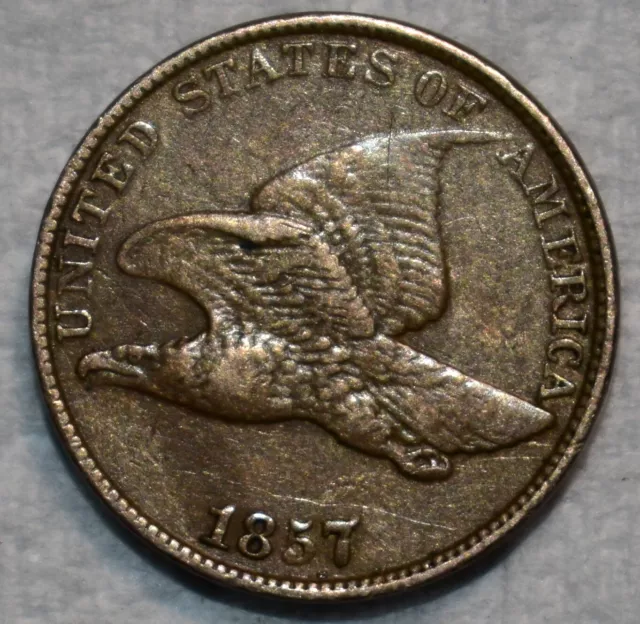 Very Fine 1857 Flying Eagle Cent, Well-detailed specimen.