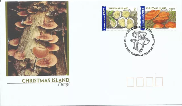 Christmas Island Fungi  set 2 International Stamps on FDC 25 Oct 2001 As Issued