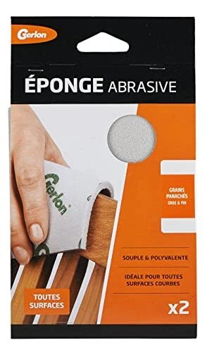 Lot 2 Eponge Abrasive pour poncer  1 Grain Fin et 1 Grain Gros Gerlon - Made ...