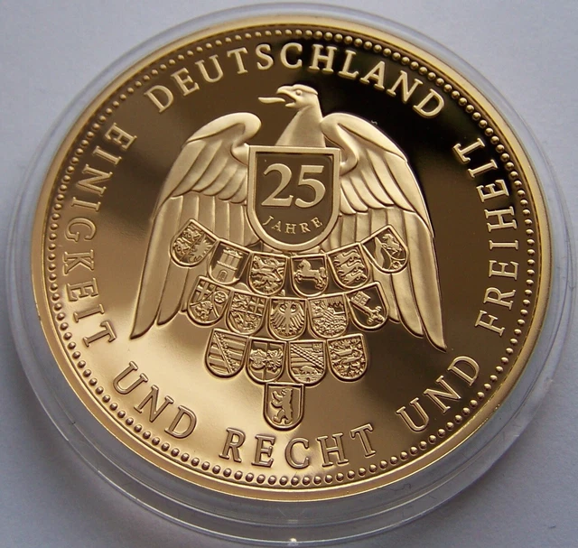 25 Jahre Deutsche Einheit Münze 24 Karat 25 JAHRE DEUTSCHE Einheit - Medaille - 24 Karat Gold / Vergoldet