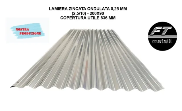 LAMIERA ZINCATA LISCIA PIANA A FOGLIO CM 200X100 SPESS. 0,25 mm EUR 16,10 -  PicClick IT