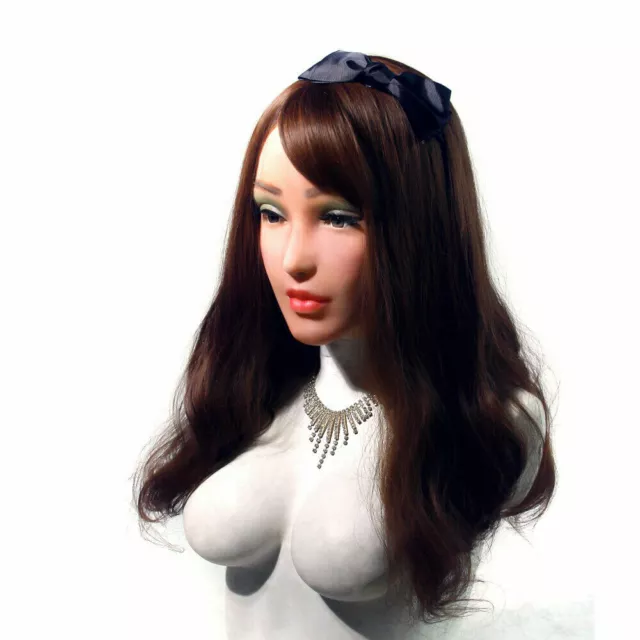 Realistic Silicone Coiffure Female Visage Maquillage Hottes Cosplay Déguisement