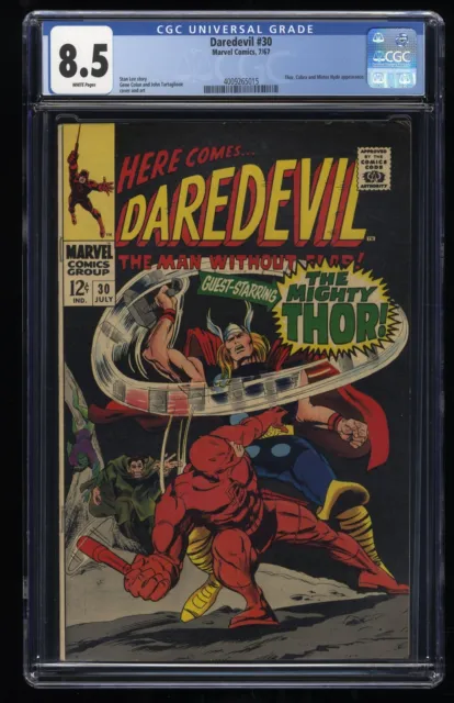 Daredevil #30 CGC VF+ 8.5 vs. Thor! If There Should Be a Thunder God! Marvel