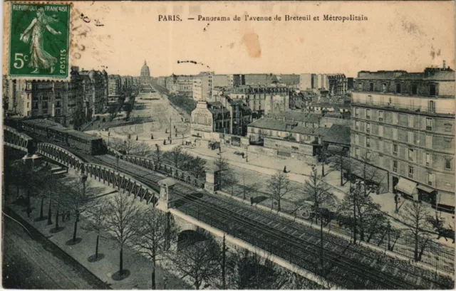 CPA PARIS 7th - Panorama de l'avenue de Breteuil & Métropolitain (55373)