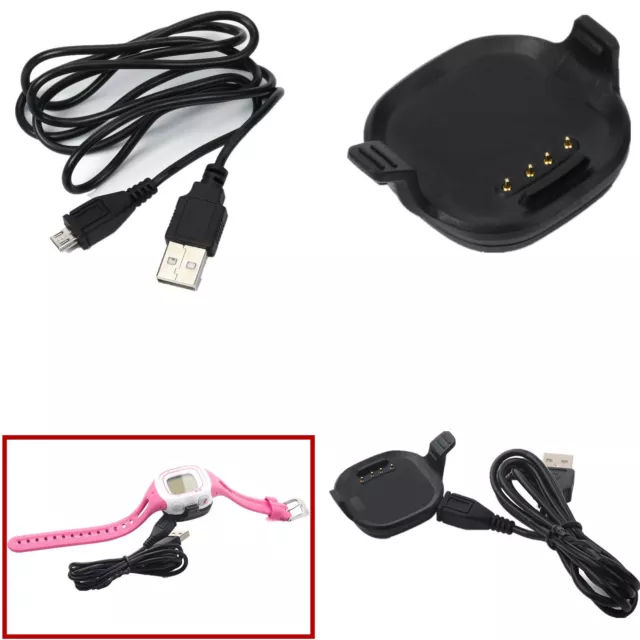 Charging Cradle with 1M USB Cable Fr Garmin Forerunner 10 & 15 GPS Running Watch