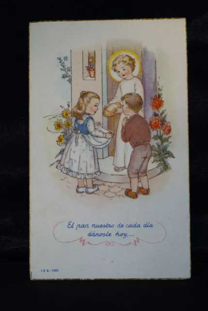 Antigua Estampa Religiosa Niño Jesus   Old Jesus Child Holy Card    Cc167