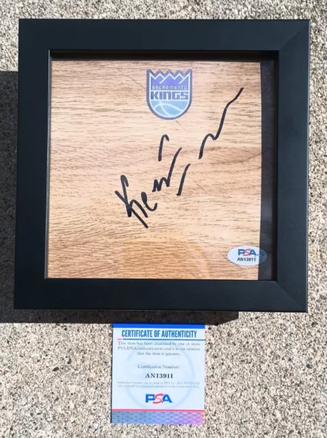 KESSLER EDWARDS Sacramento Kings SIGNED & FRAMED Floor PSA COA