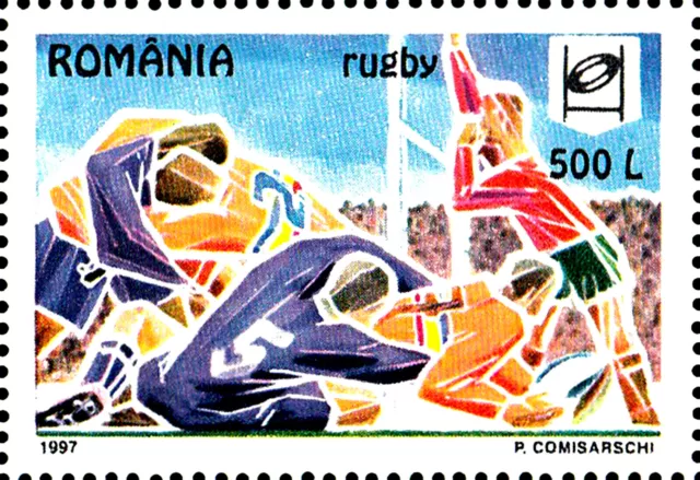 Rumänien postfrisch MNH Sport Rugby Ballsport Sportler Jahrgang 1997 / 28