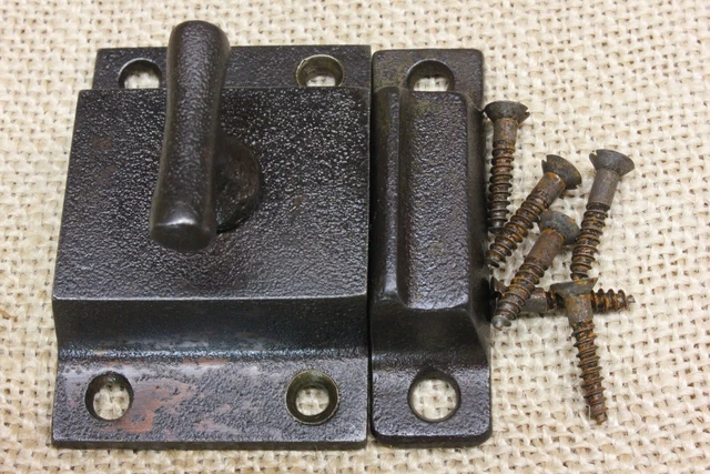 Old Cabinet Cupboard Latch Catch Vintage T Knob Textured Rustic Cast Iron
