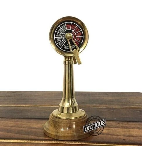 6" Brass Ship's Telegraph Engine Order Nautical Collectible Décor Vintage Boat