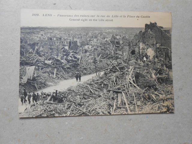 CPA War Lens Ruins on Rue de Lille and Place du Cantin