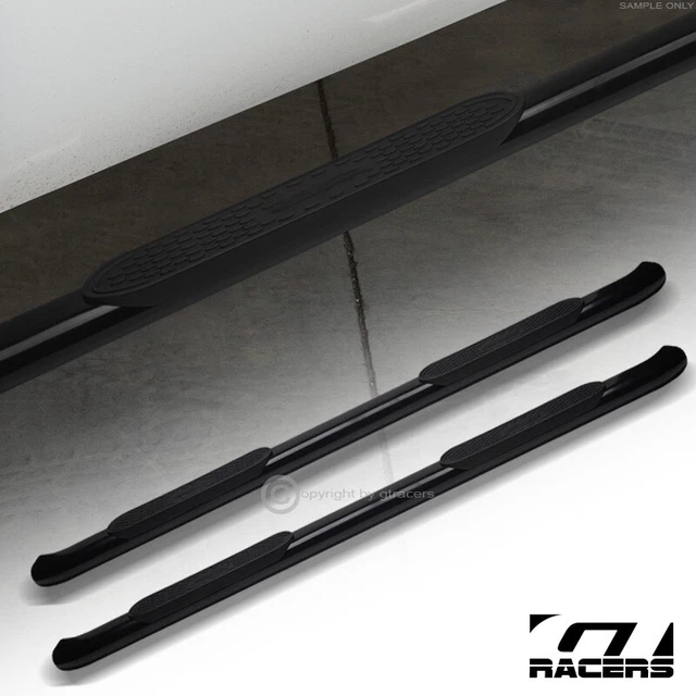 For 2015-2022 F150/2017+ F250 SuperCrew Cab 4" Oval Bent Blk Side Step Nerf Bars