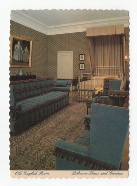 Asheville NC Biltmore House & Gardens Old English Room Postcard Unposted