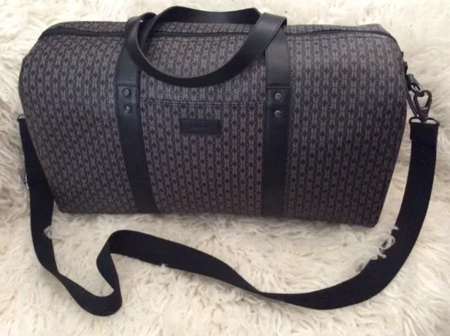 FOSSIL KENTON DUFFLE Overnight Gym Weekender Bag Black Brown Long