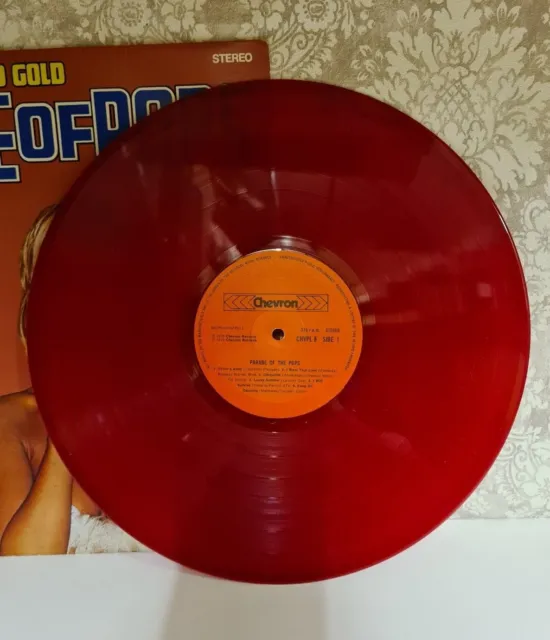 Rare Vintage LP RED Vinyl record Album Parade Of The Pops Gold Limited Edition