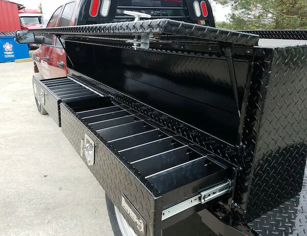 72 Inch Black Diamond Tread Aluminum Contractor Truck Box With Drawer Model # 1 3