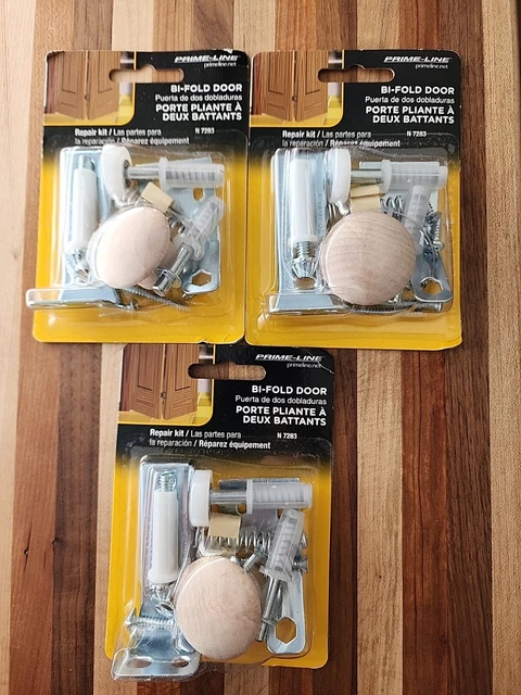 3 Pack Prime Line Bifold Closet Door Repair Kits  N7283 Wood Knob Brand New
