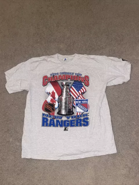 Vintage New York Rangers 1994 Stanley Cup Champions NHL Starter T-Shirt XL