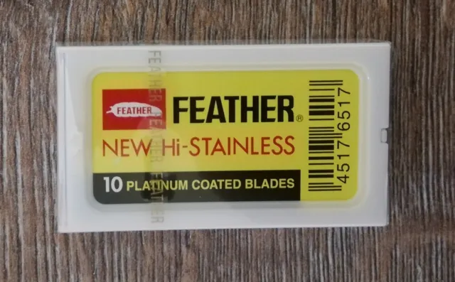 10 Rasierklingen Feather NEW Hi-Stainless, Double Edge, neu, unbenutzt, OVP (56)