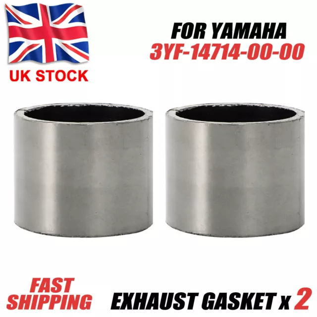 2 Graphite Exhaust Muffler Interface Tube Gasket Seal For Yamaha 3YF-14714-00-00