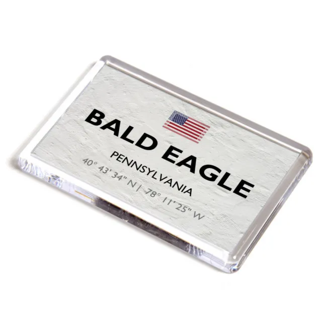 FRIDGE MAGNET - Bald Eagle - Pennsylvania - USA - Lat/Long