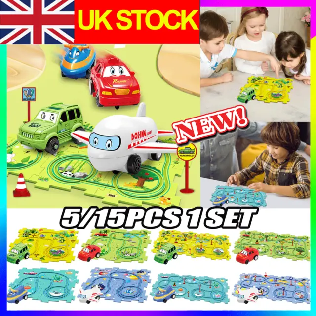 DIY Car Track Puzzle Play Set Preschool Educational Montessori Toy MK
