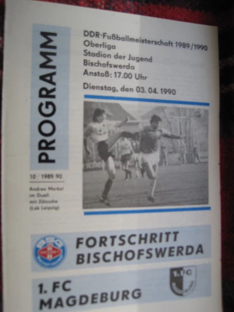 PROGRAMM FORTSCHRITT BISCHOFSWERDA1FC Magdeburg DDROberliga1989/90 3.
