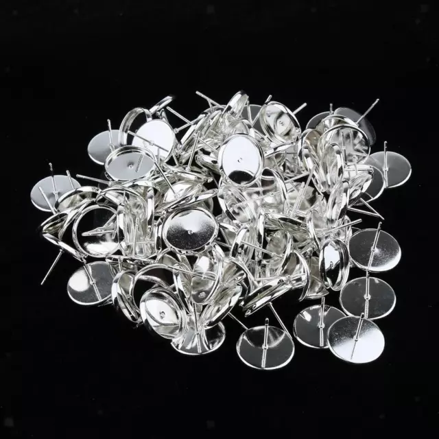 100 pieces 8-16 mm blank stud earrings blanks DIY earring crafts jewelry making